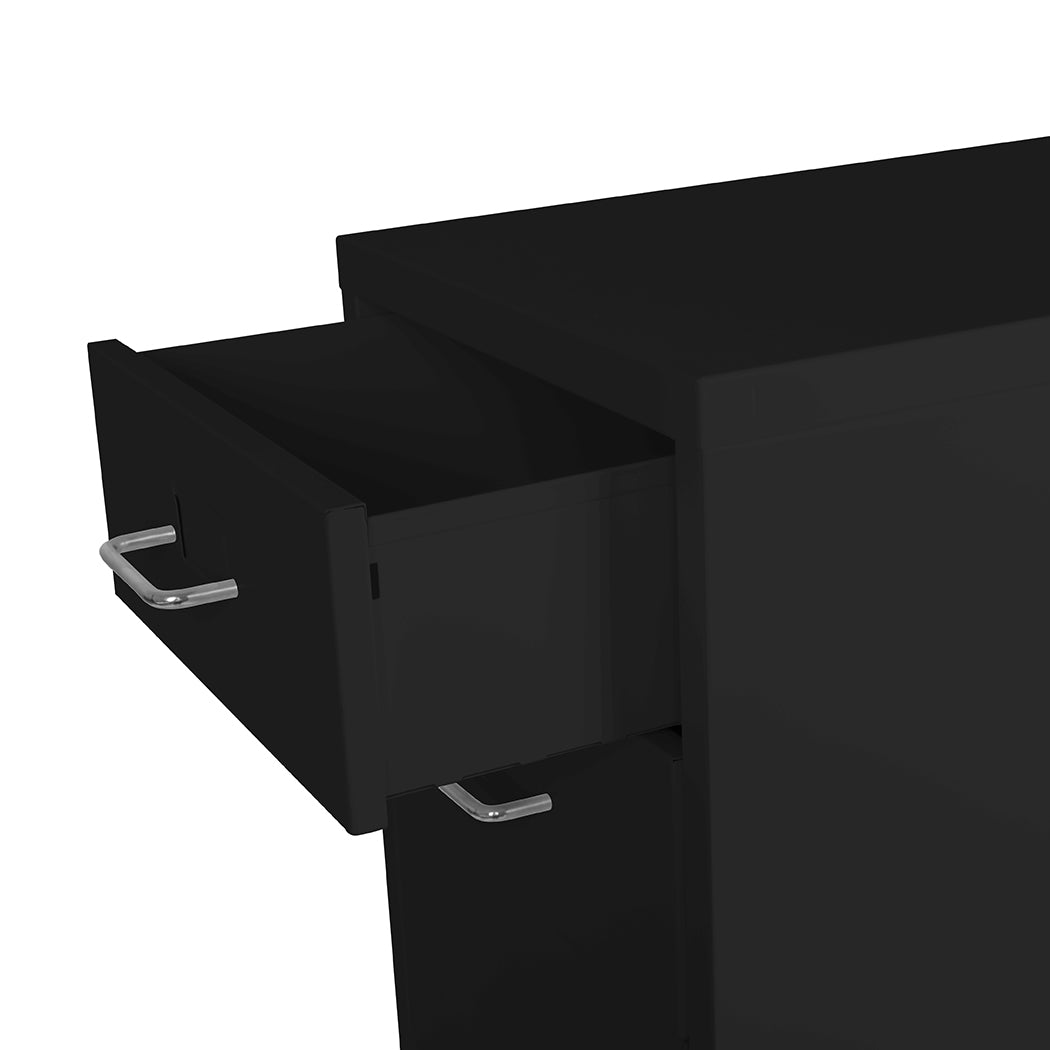 Levede 3 Drawer Office Drawers Cabinet Black-1954802724382052357