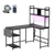 Levede L Shaped Gaming Desk with LED Lights Black-1973193573763518472