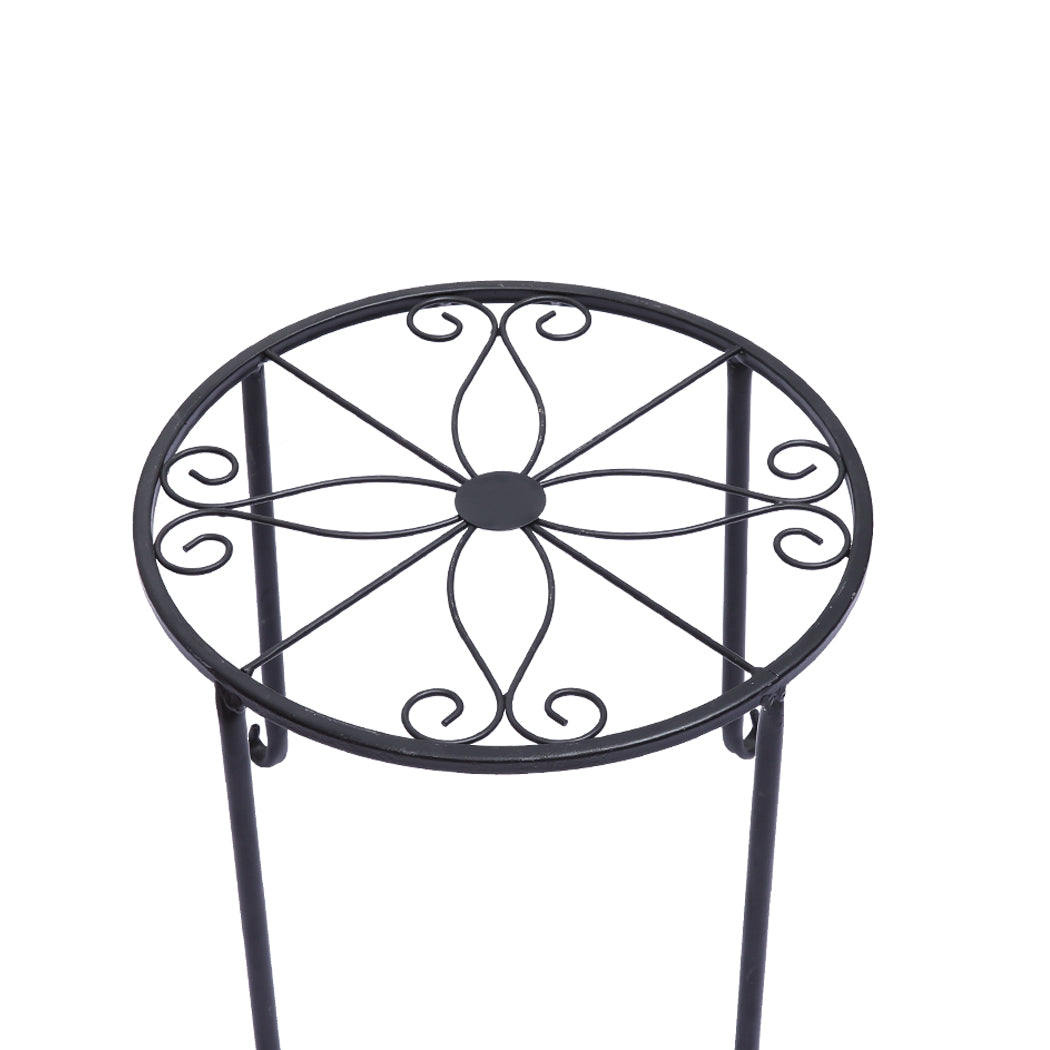 4 x Levede Metal Plant Stand Outdoor Black-1954802661220028419