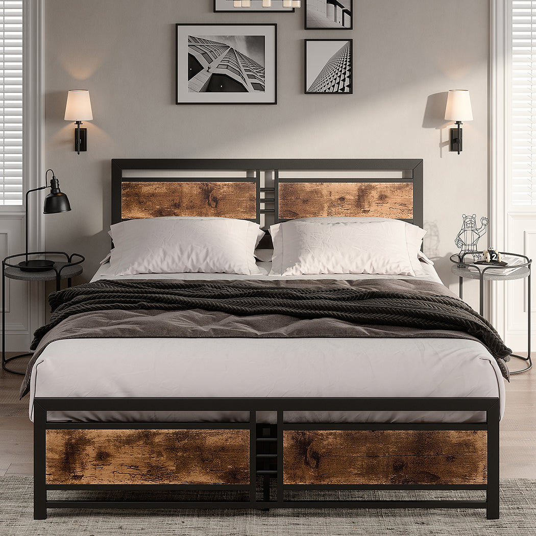 Levede Metal Bed Frame Queen Mattress-1954802925058527239