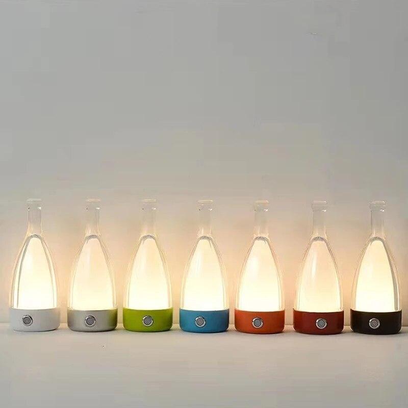 Anyhouz Luxury Lamp Bluetooth Speaker Orange Wine Bottle Home Decor USB Rechargeable Table Accents for Bedroom Hotel Living Room
