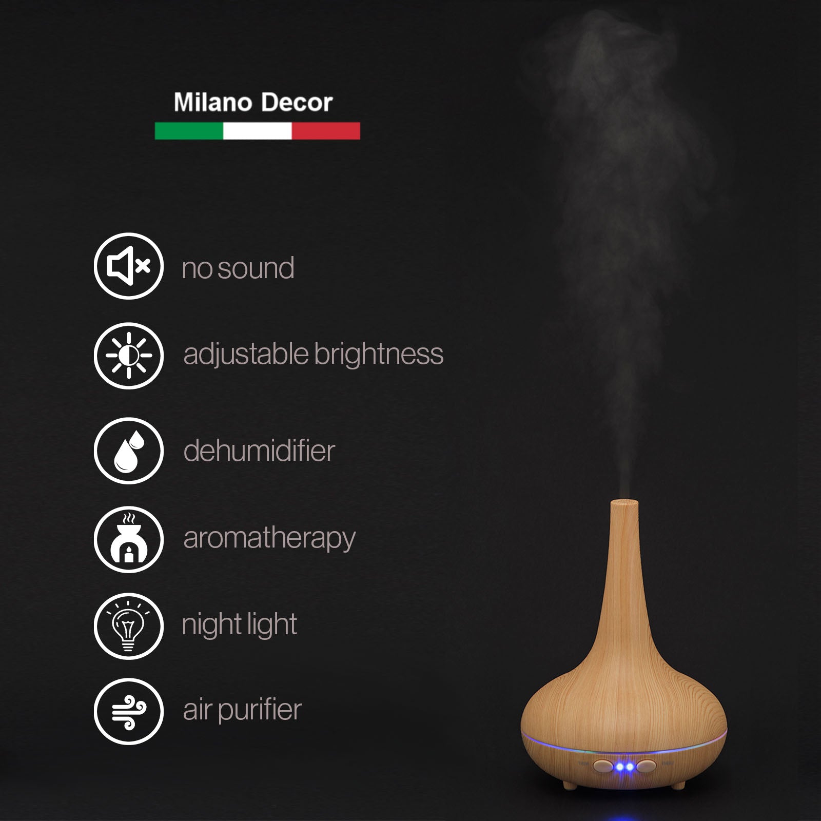 Milano Decor Ultrasonic Aroma Diffuser - Light Wood Grain-1951134804951044099