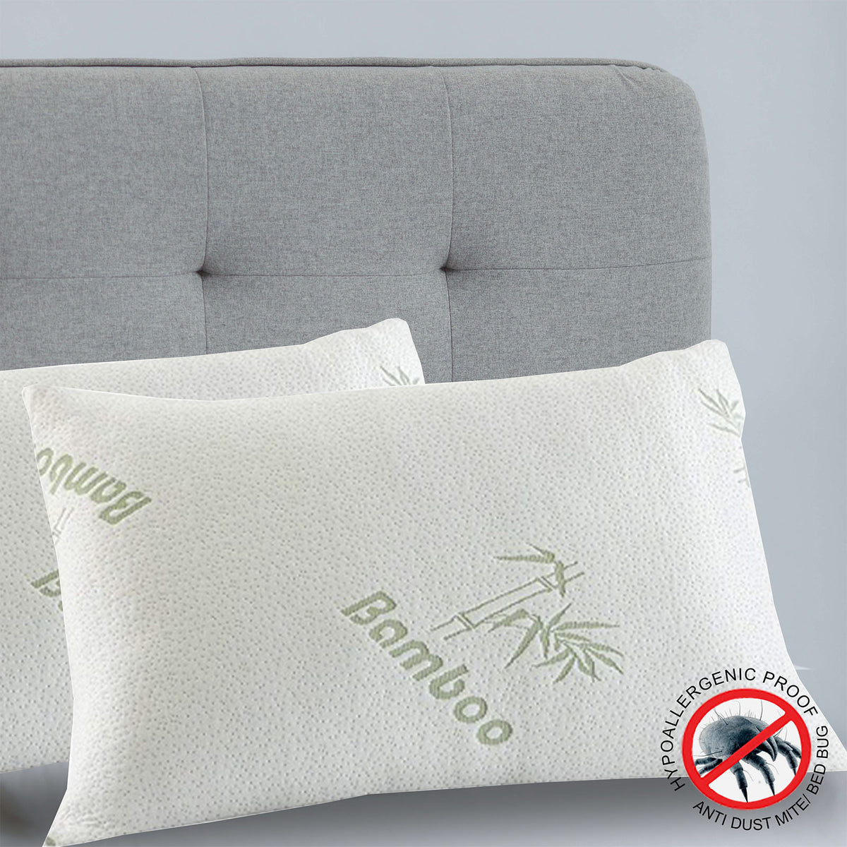 ROYAL COMFORT BAMBOO COVERED MEMORY FOAM PILLOW - 2PK-1951134817148080131