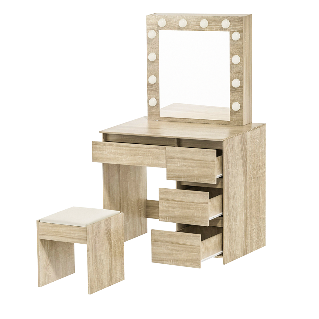Levede Dressing Table Stool Set Makeup Mirror Led-1973193578565996553