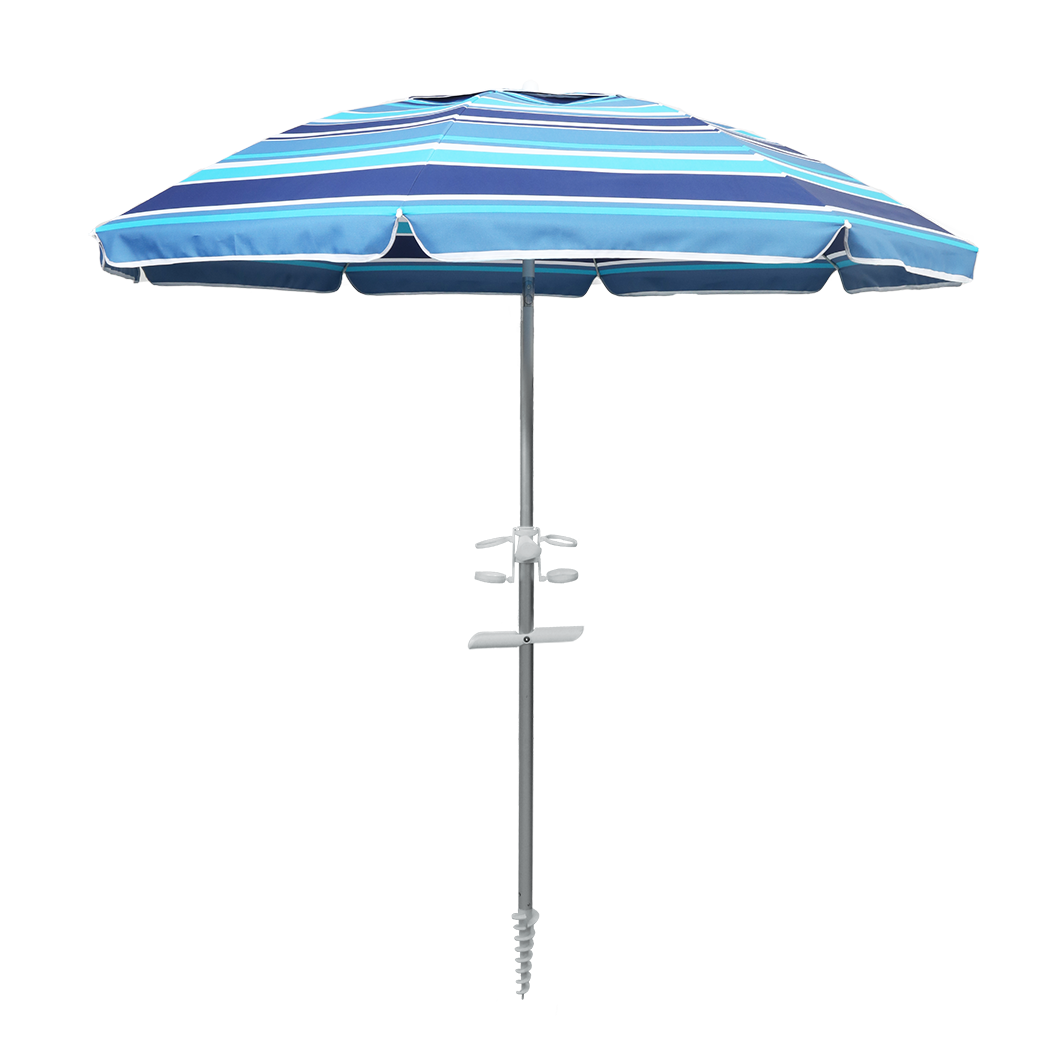 Mountview 2M Outdoor Beach Umbrellas Sand Blue-1954802439110660104