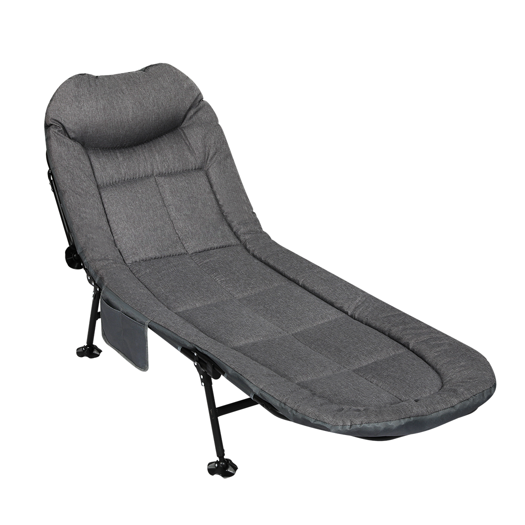 Levede Folding Camping Bed Camp Cots Dark Grey-1954802423948251144
