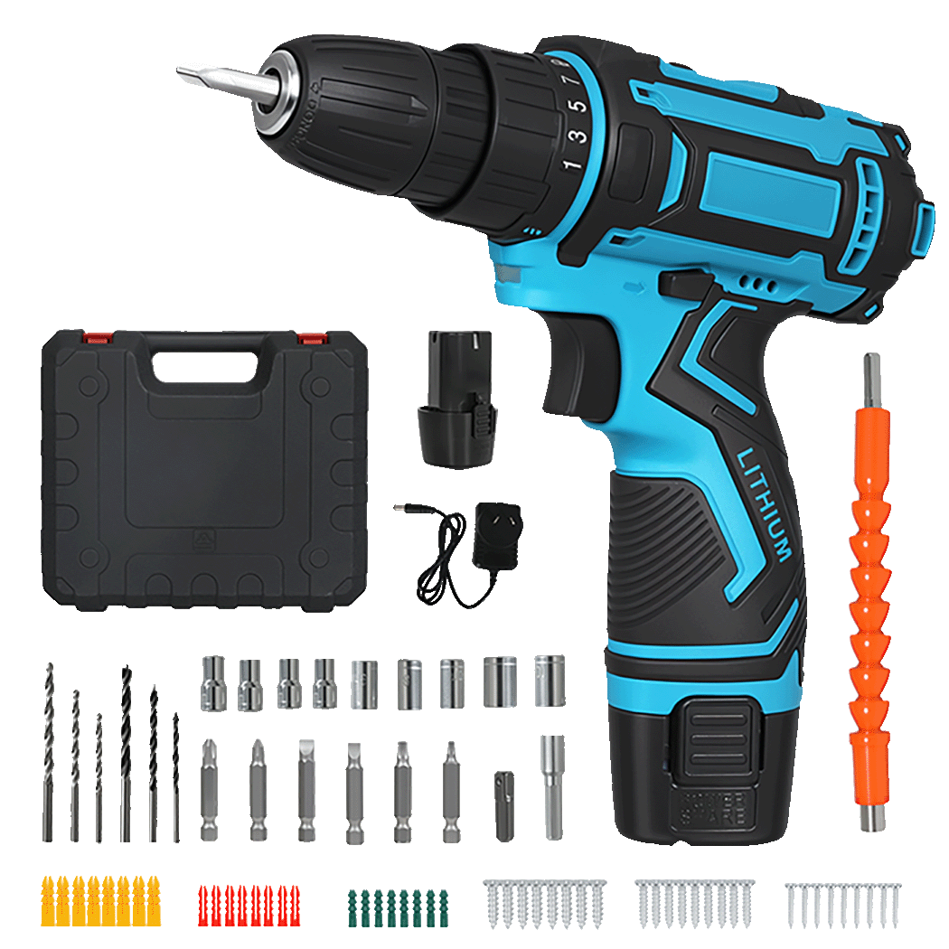 Traderight 12V Cordless Drill Kit 2.0Ah with 74pcs Set-1973194188094836744