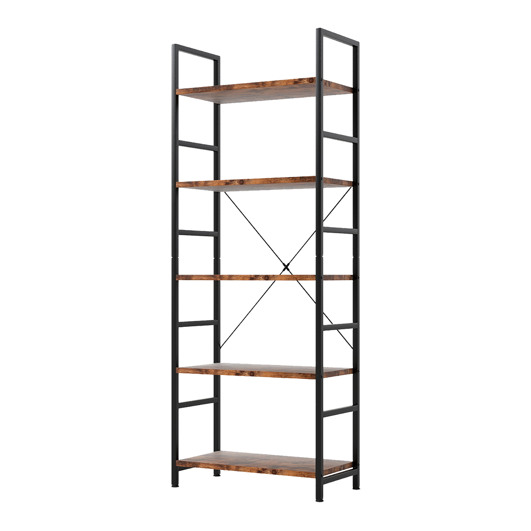 Levede 5-Tier Industrial Bookshelf Bookcase 157.5cm-1973194183569182728