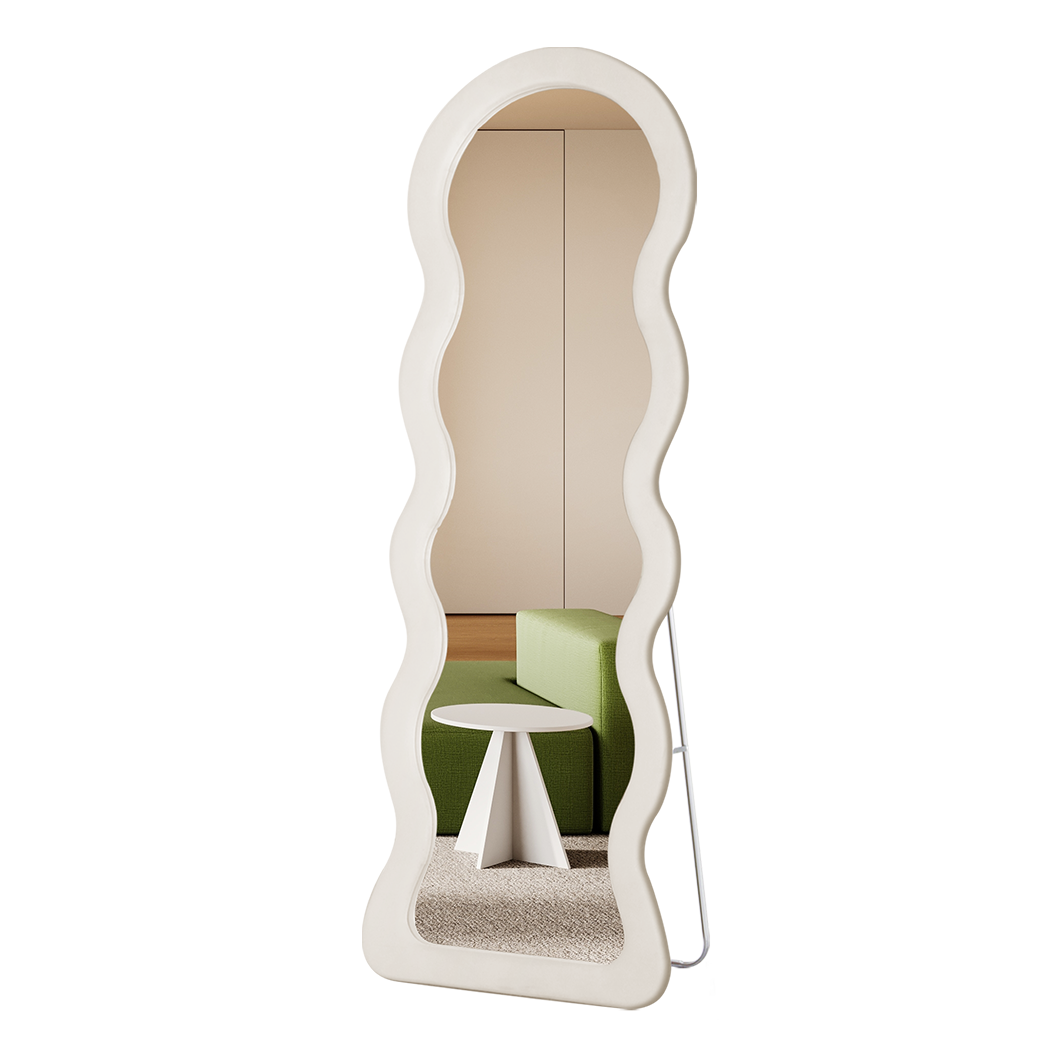 Flannel Wavy Framed Full Length Mirror-1954802411386310664