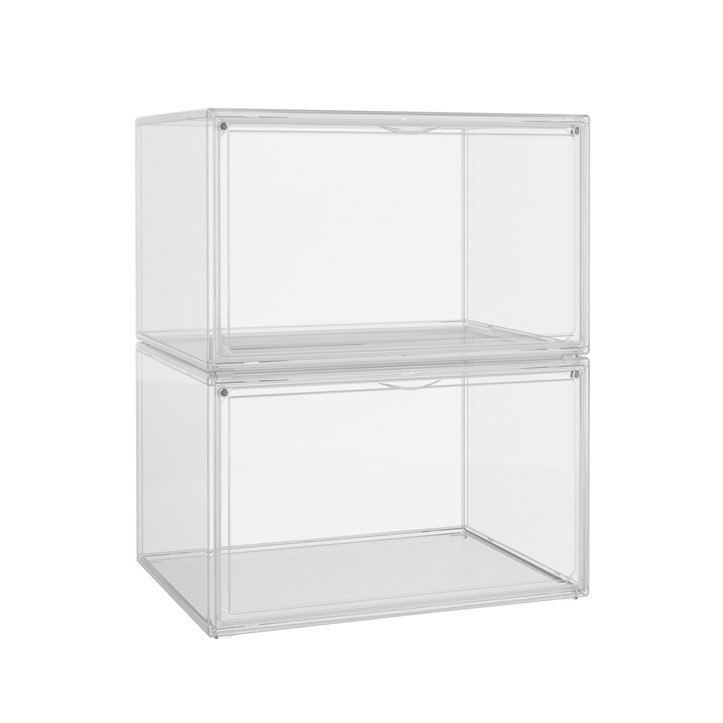 Stacked 2Pc Shoe Box Storage Display Stackable-1954802434429816840