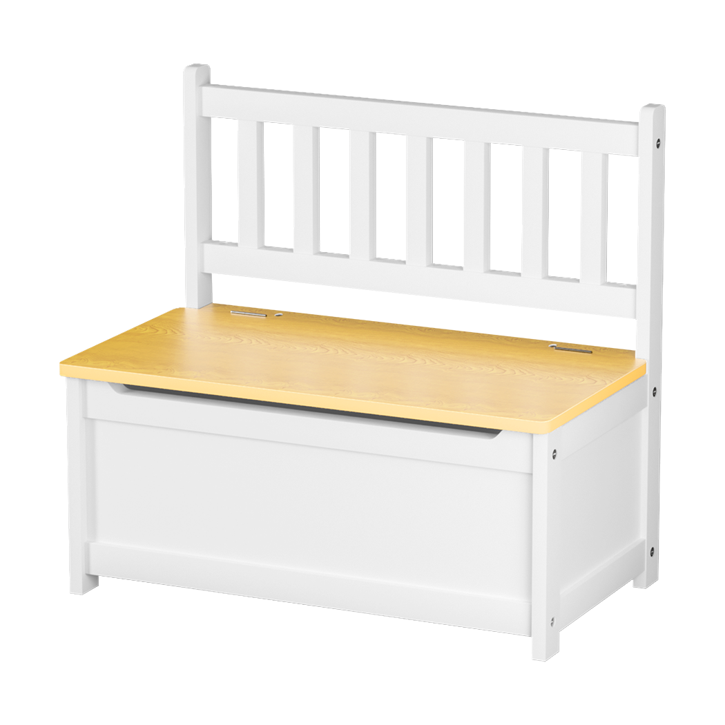 Levede 2-In-1 Kids Toys Storage Bench Box Wooden Chair-1973193545166753800