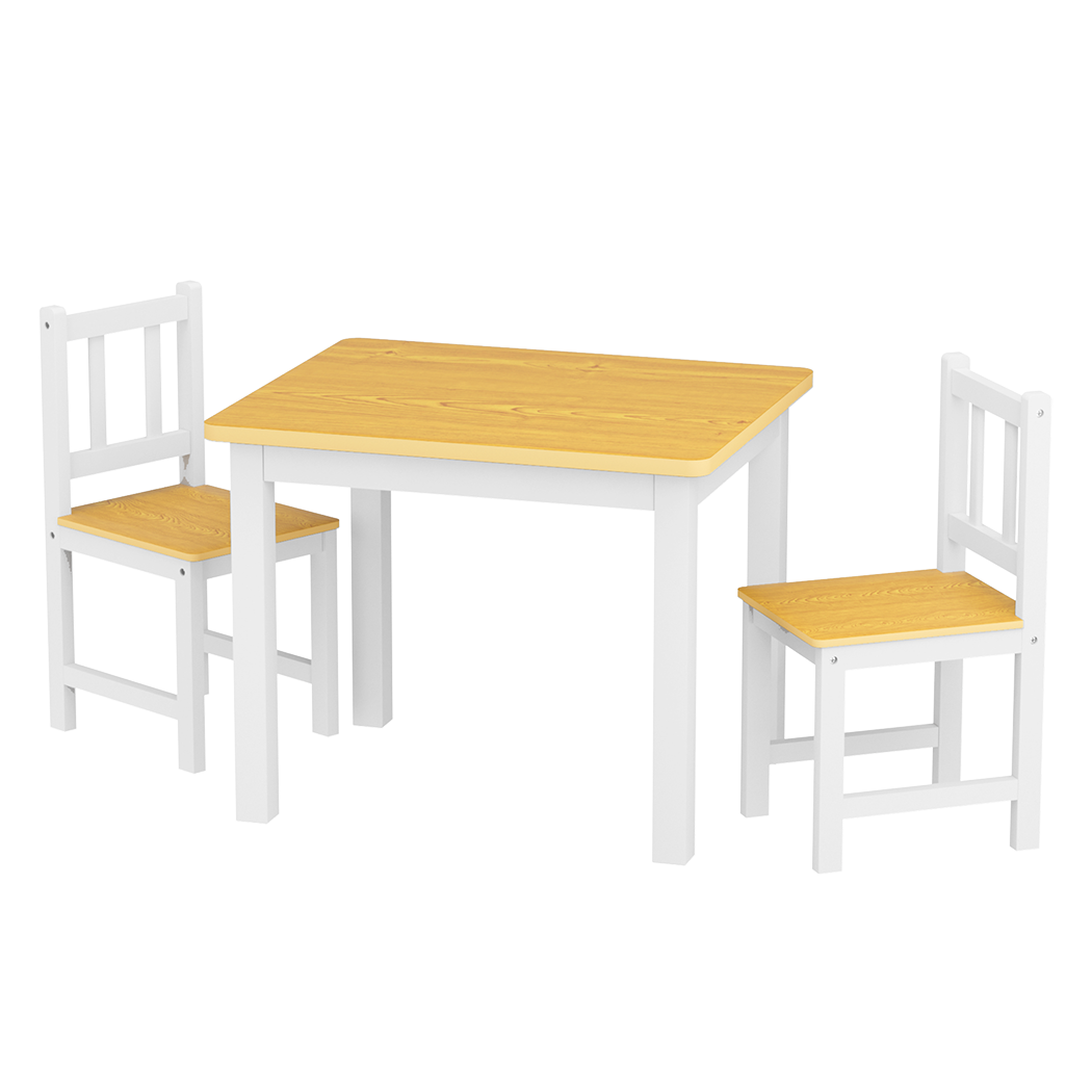 Bopeep Kids Table and Chairs Set Wooden 3PCS Study Play-1954802474082766856
