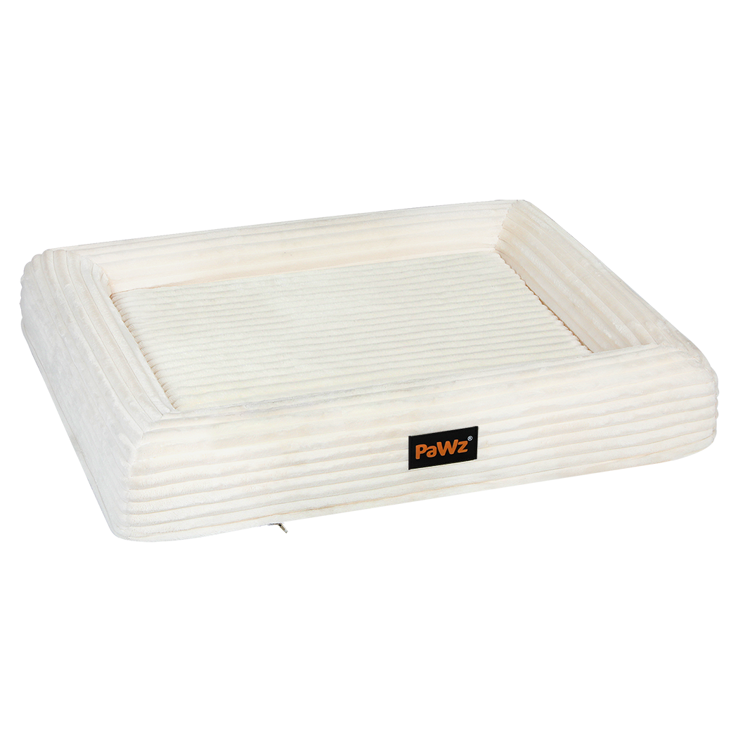 Pawz XL Size Orthopedic Dog Bed with Corduroy Removable Cover Waterproof Washable Beige-1973193548249567240