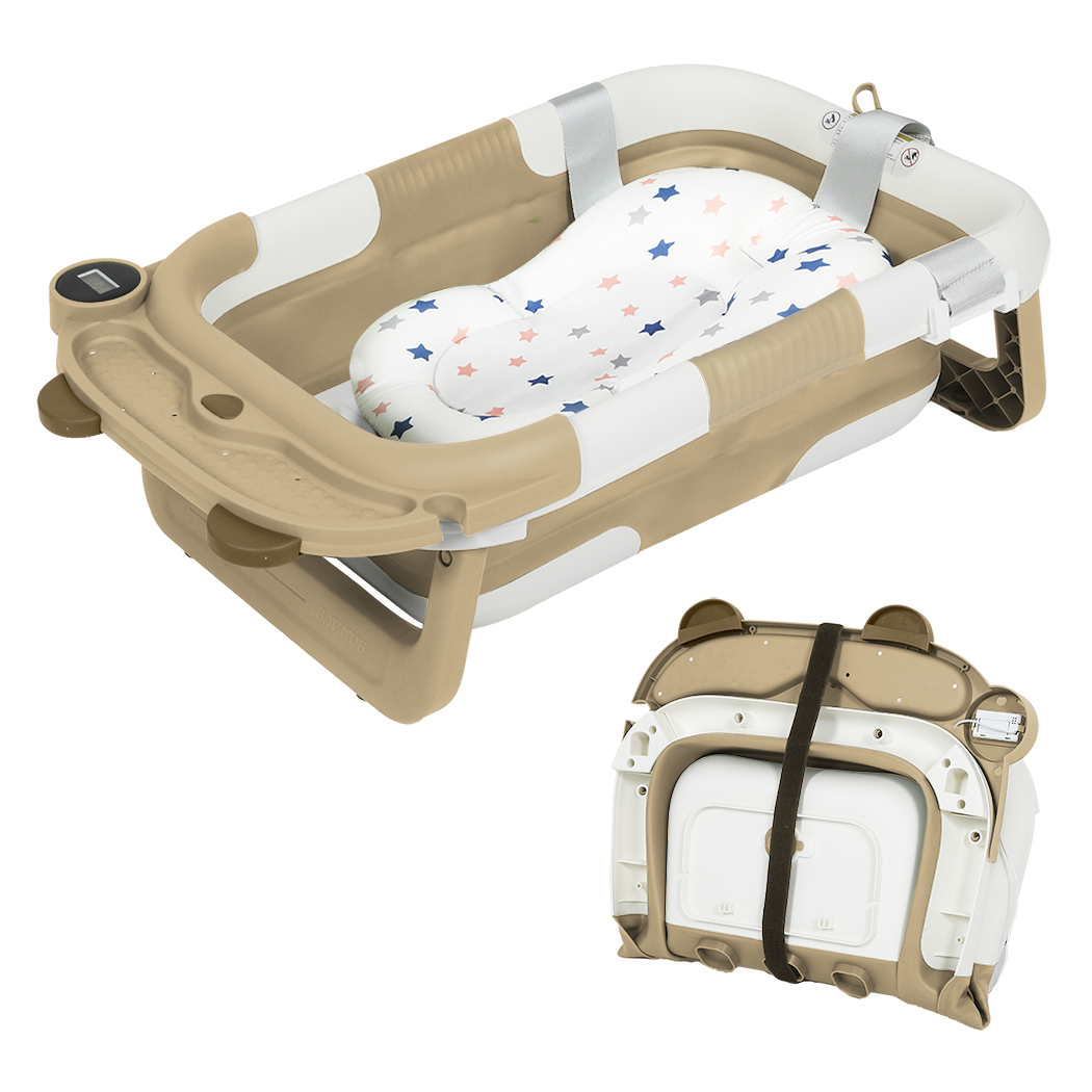 Bopeep Foldable Baby Bathtub 0-15months Beige-1954802472904167432