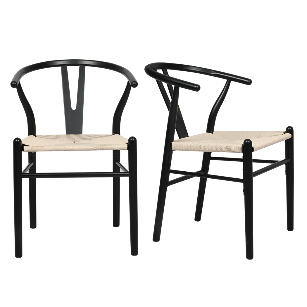 Levede 6x Dining Chairs Wooden Hans Black-1973193556642369544