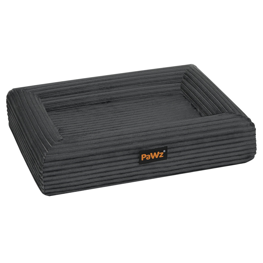 Pawz M Size Orthopedic Dog Bed with Corduroy Removable Cover Waterproof Washable Grey-1973193547645587464