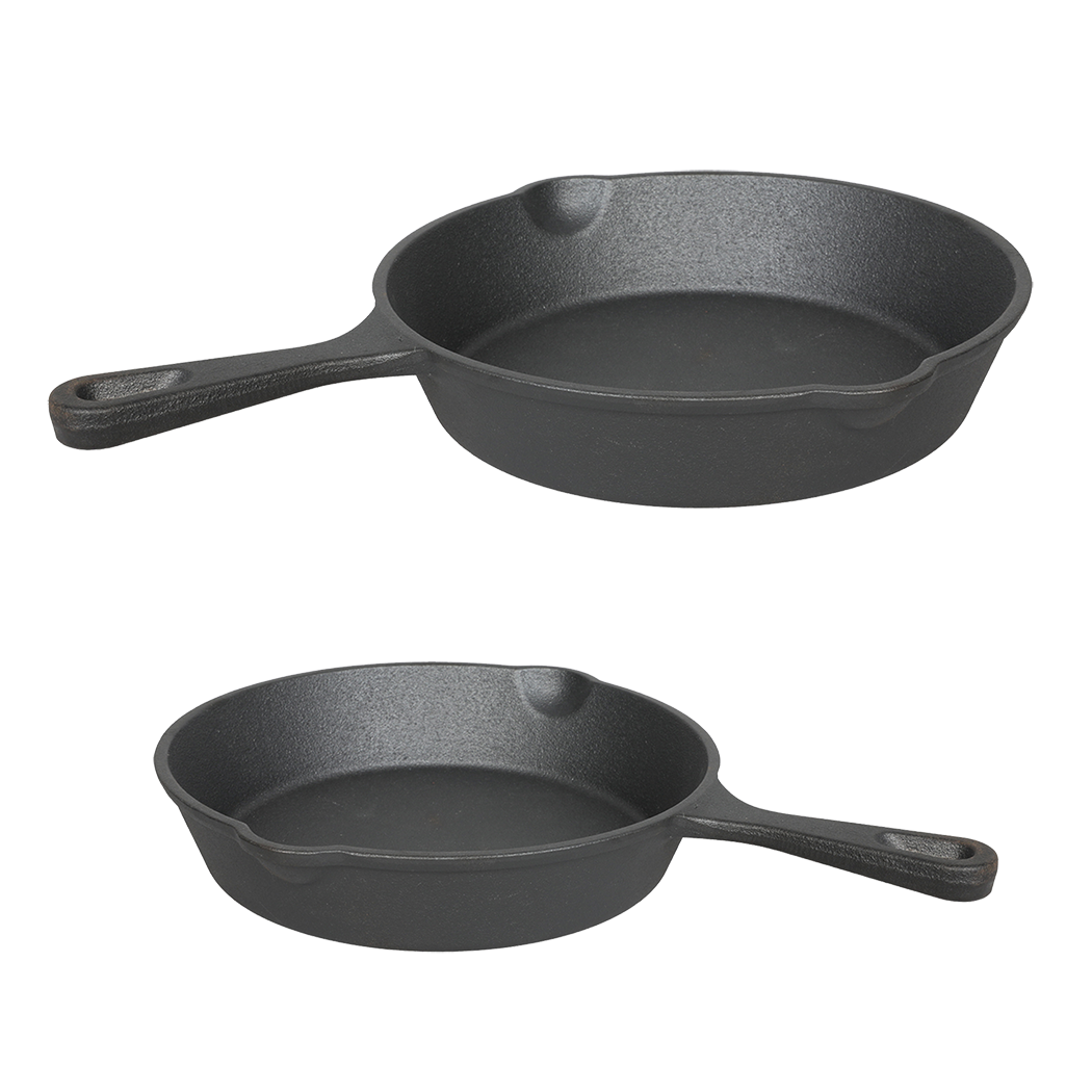 Toque Cast Iron Frying Pan Set 21cm 27cm Skillet BBQ-1973194189822889992