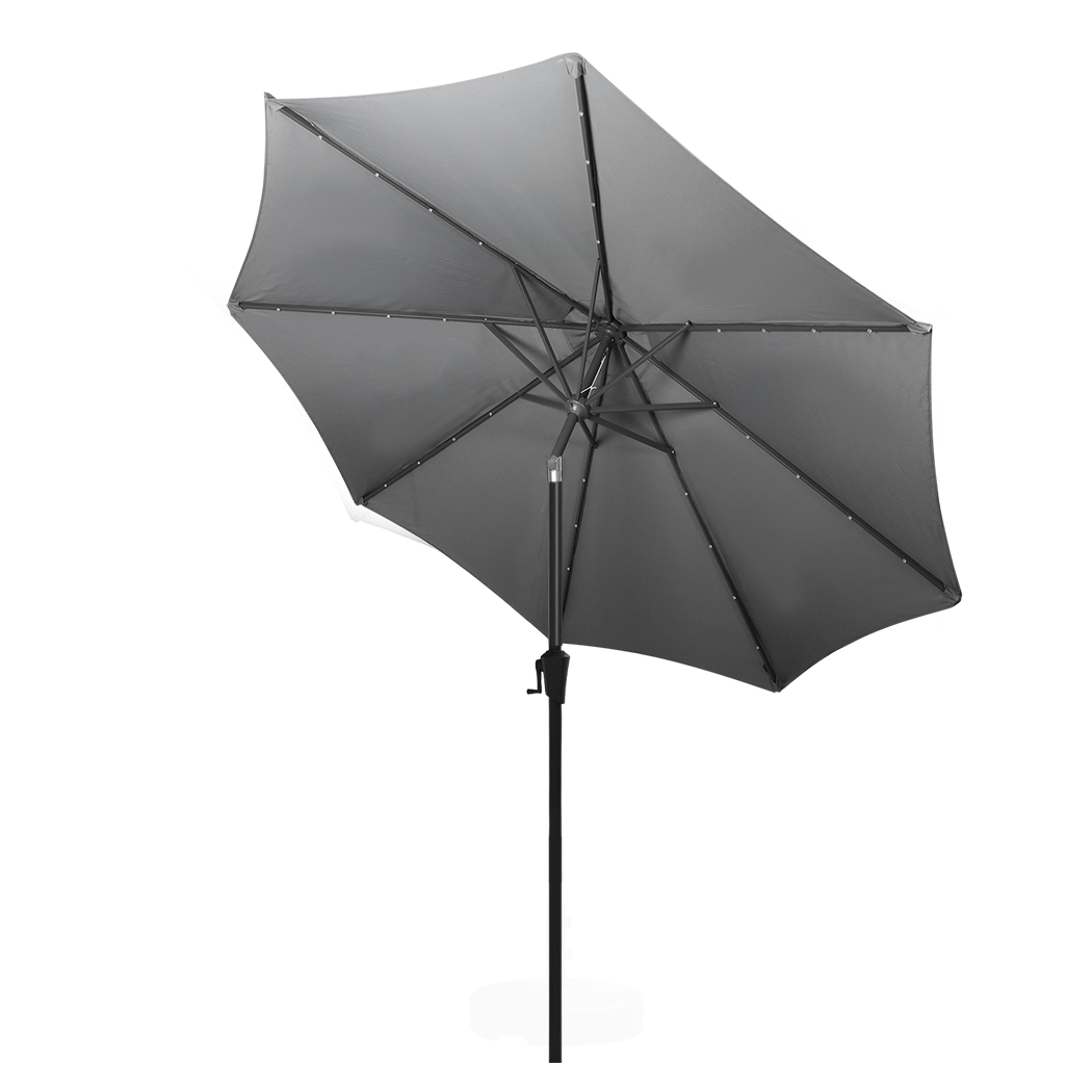 Centra 3M Outdoor Patio Umbrella Solar LED Light Grey-1973193576061997060