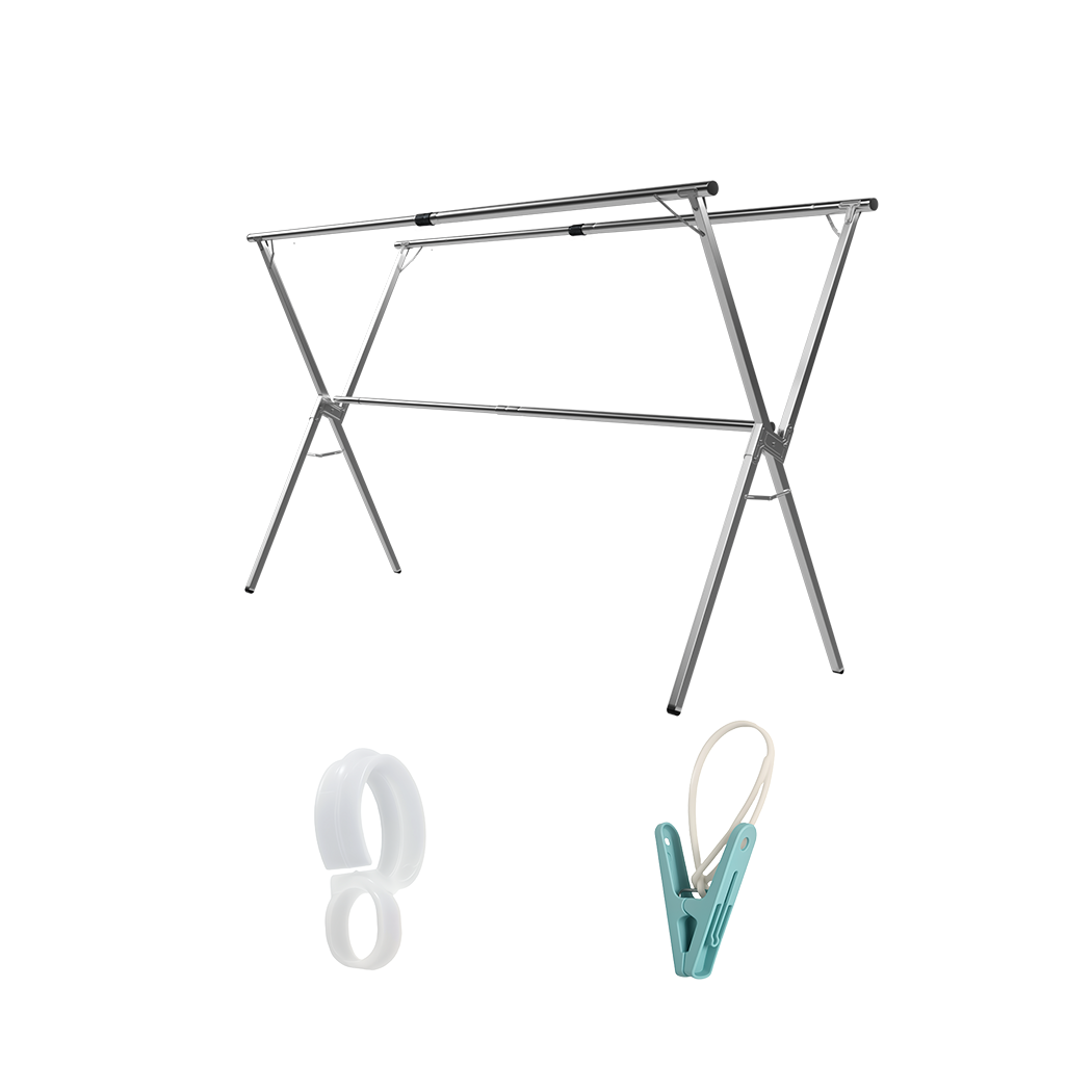 Levede Adjustable Clothes Drying Airer Foldable 150-200cm-1973193572530393096