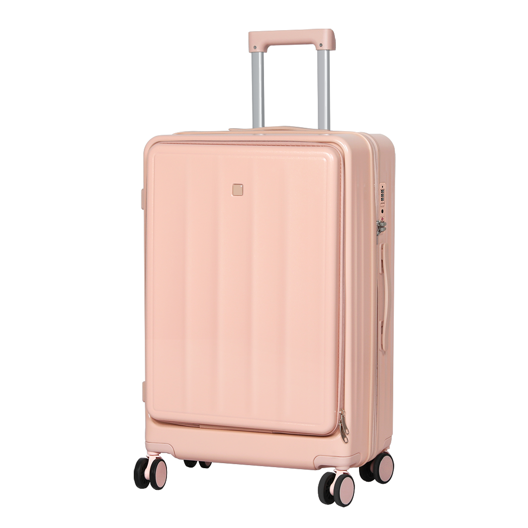 Slimbridge 24" Luggage Trolley Travel Hard Pink-1954802419594563592