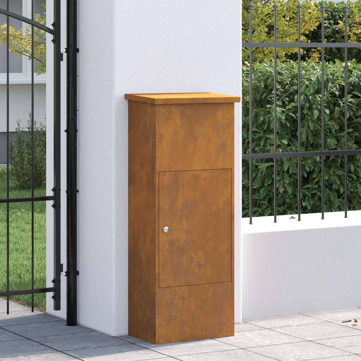 Parcel Drop Box Rusty 44,5 x 29 x 110,5 cm Weathering Steel