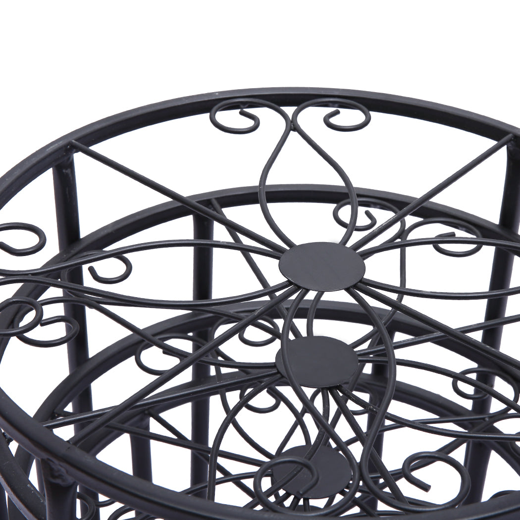 4 x Levede Metal Plant Stand Outdoor Black-1954802661220028420