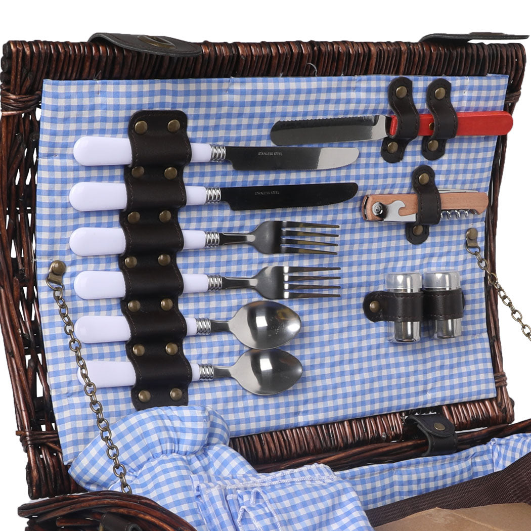2 Person Picnic Basket Baskets Set Outdoor-1910113180613480452