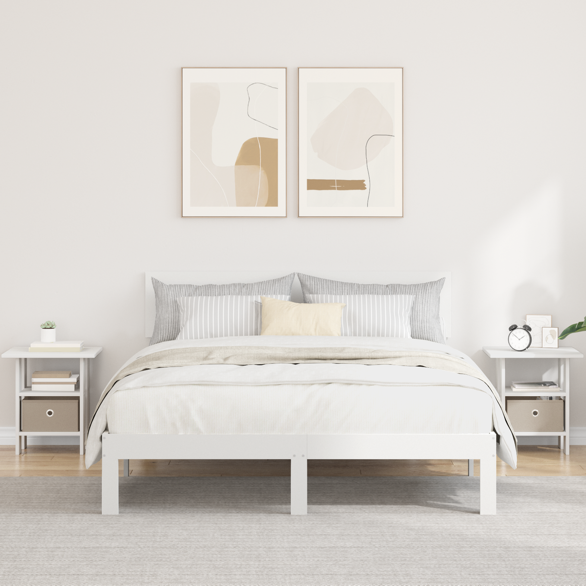 Bedside Table 2 pcs White 41 x 40 x 45 cm Engineered Wood
