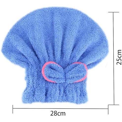 Anyhouz Hair Bonnets Red Microfibre Quick Hair Drying Bath Spa Bath Towels for Womens Shower Hat Bathroom Accessories