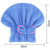 Anyhouz Hair Bonnets Blue Microfibre Quick Hair Drying Bath Spa Bath Towels for Womens Shower Hat Bathroom Accessories