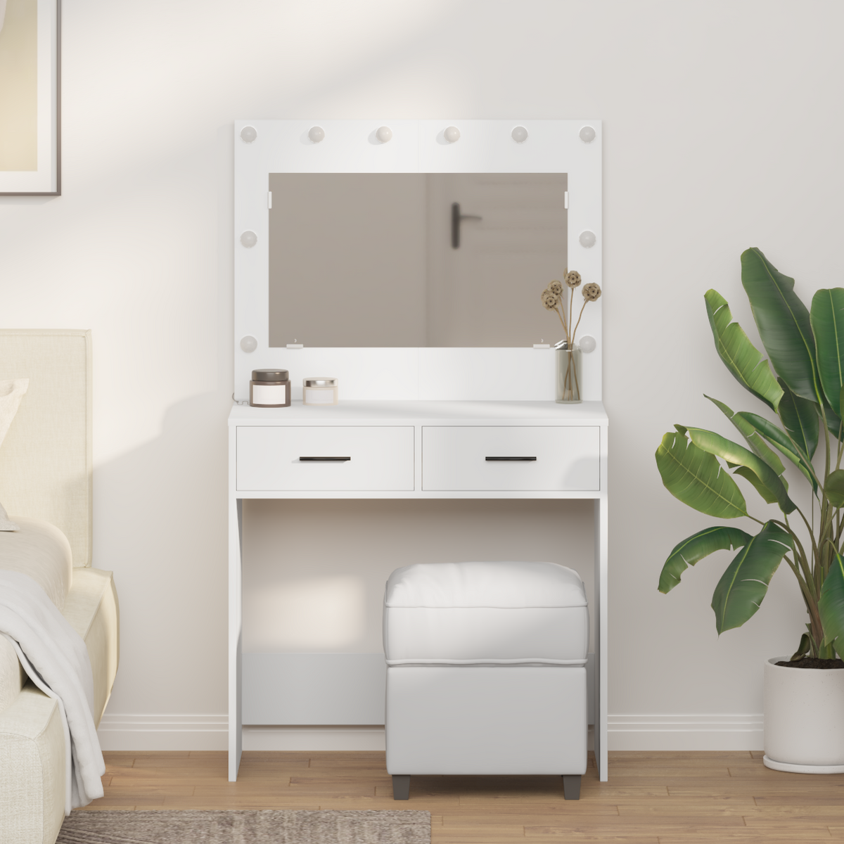 Dressing Table White 78,5 x 41 x 135 cm Engineered Wood