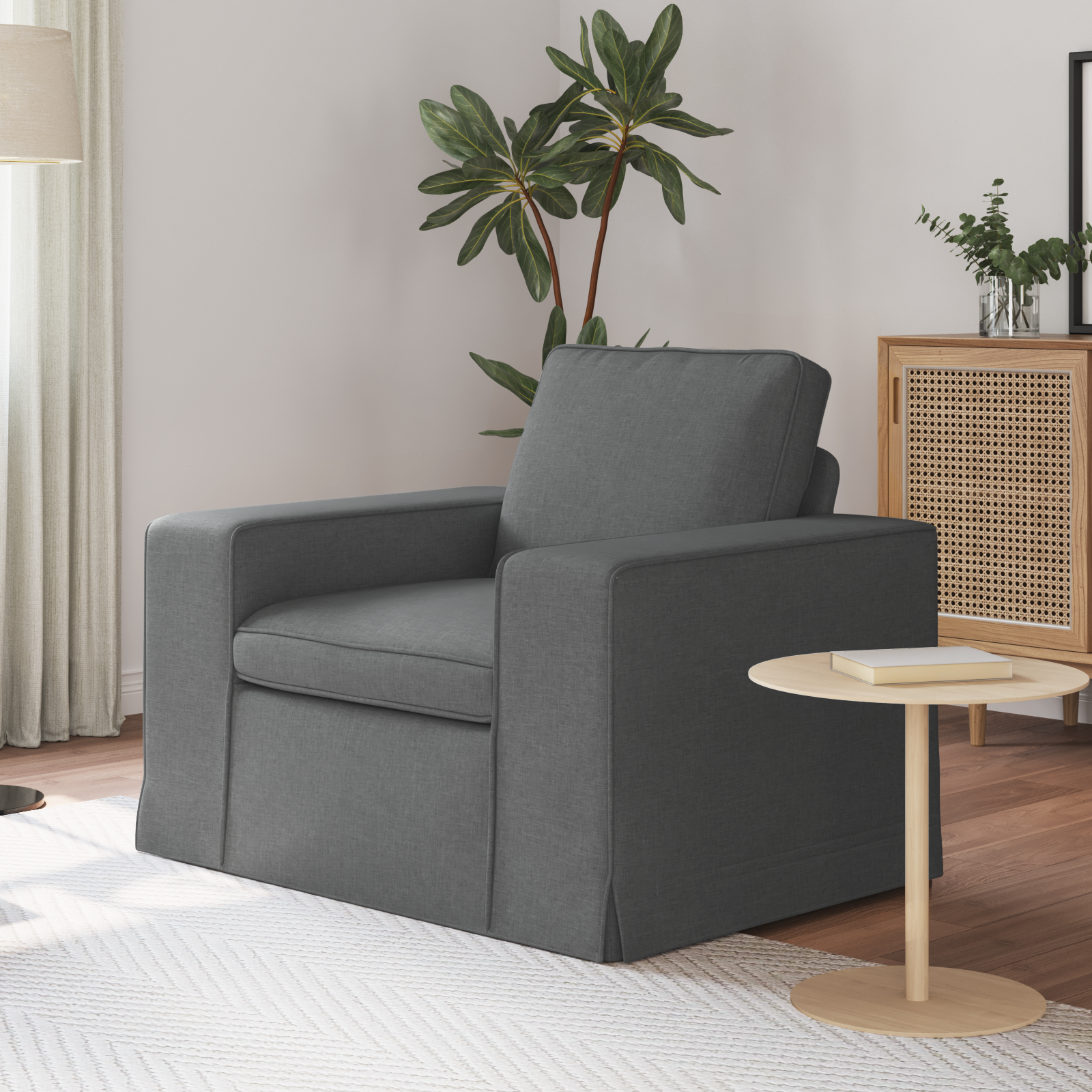 Sofa Dark Grey 103 x 80 x 82 cm Fabric