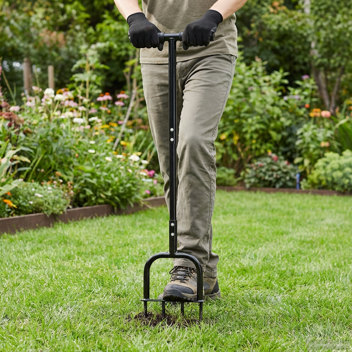 Lawn Aerator Tool Black 95 x 27 cm Plastic
