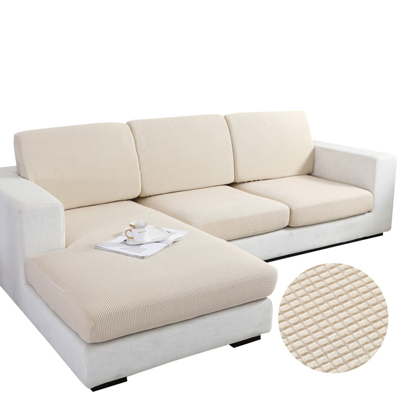 Anyhouz Sofa Cover Beige Polyester Thick Stretchable Cushion For Living Room 1Pc Enlarge Size 90-130cm