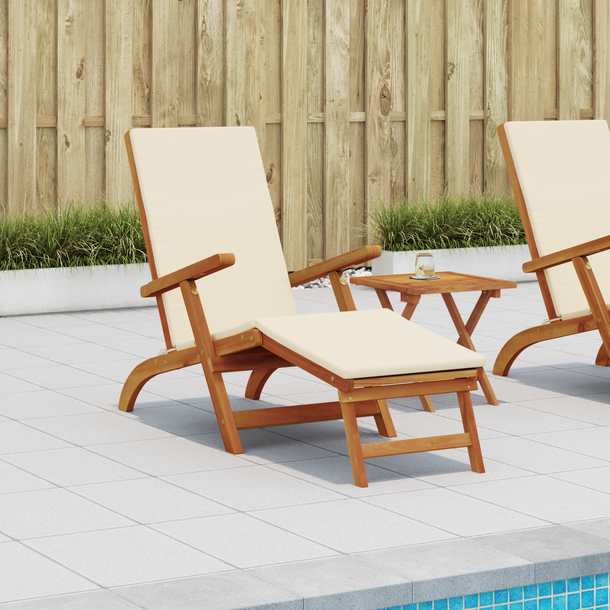 Reclining and Folding Sunlounger 55 x 146 x 91 cm