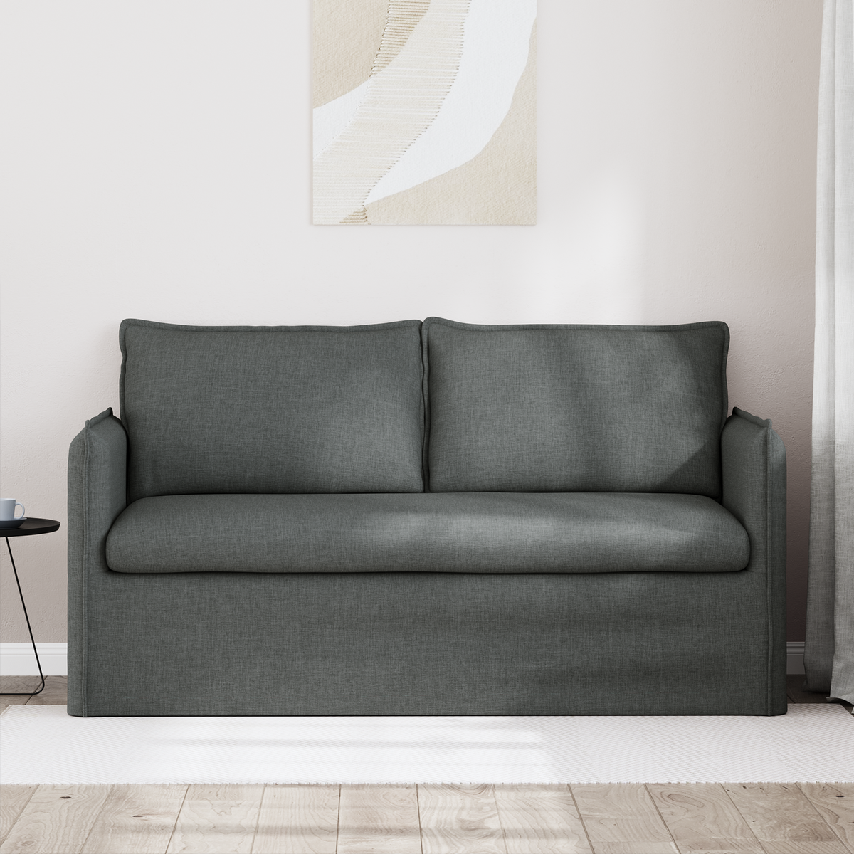 Sofa Dark Grey 156 x 82 x 85 cm Fabric