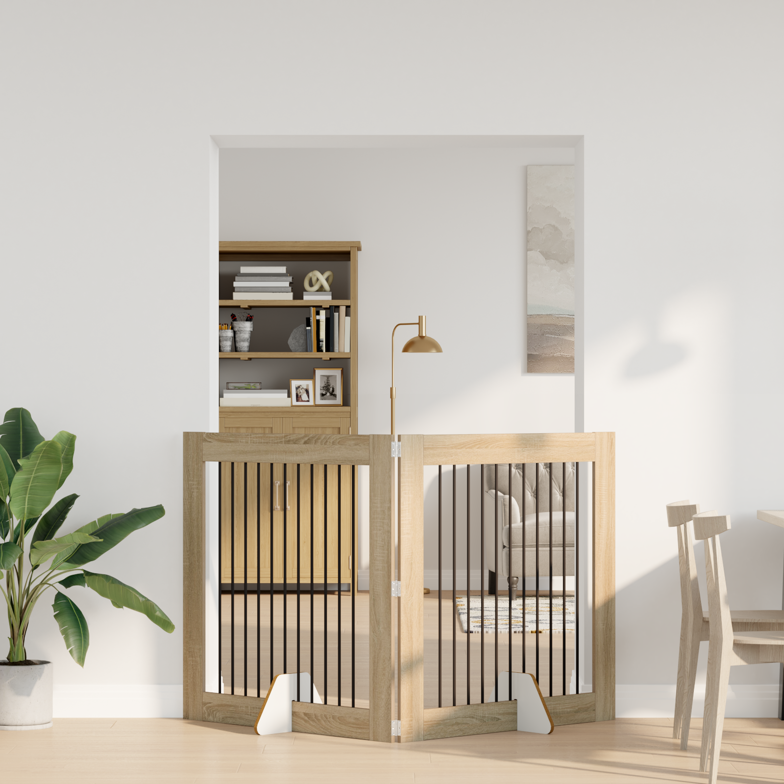 Foldable Dog Gate with Stands 2 pcs Sonoma Oak 200.5 cm