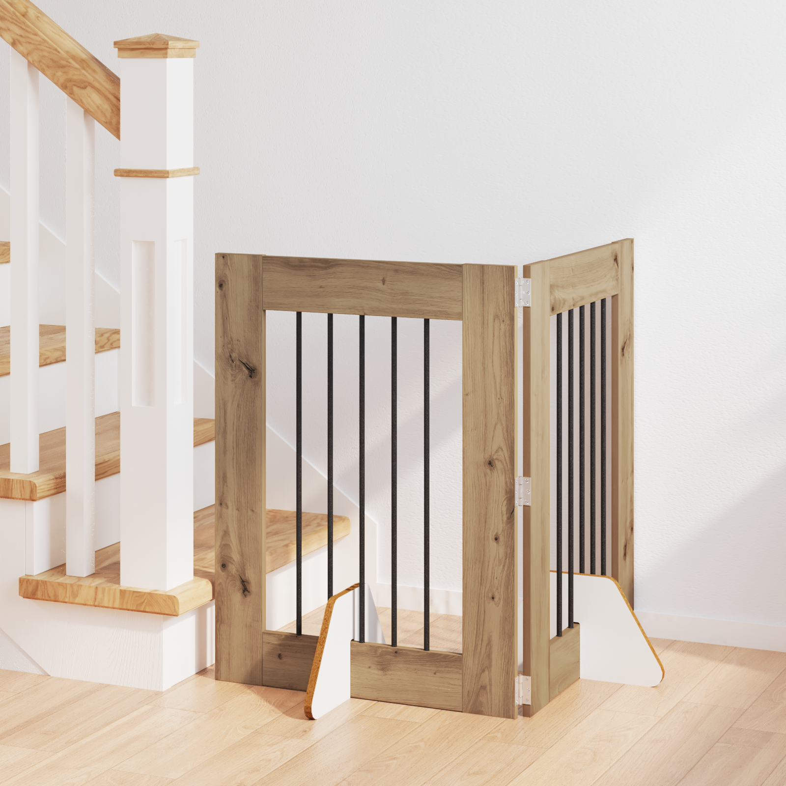 Foldable Dog Gate with Stands 2 pcs Artisan Oak 120,5 cm