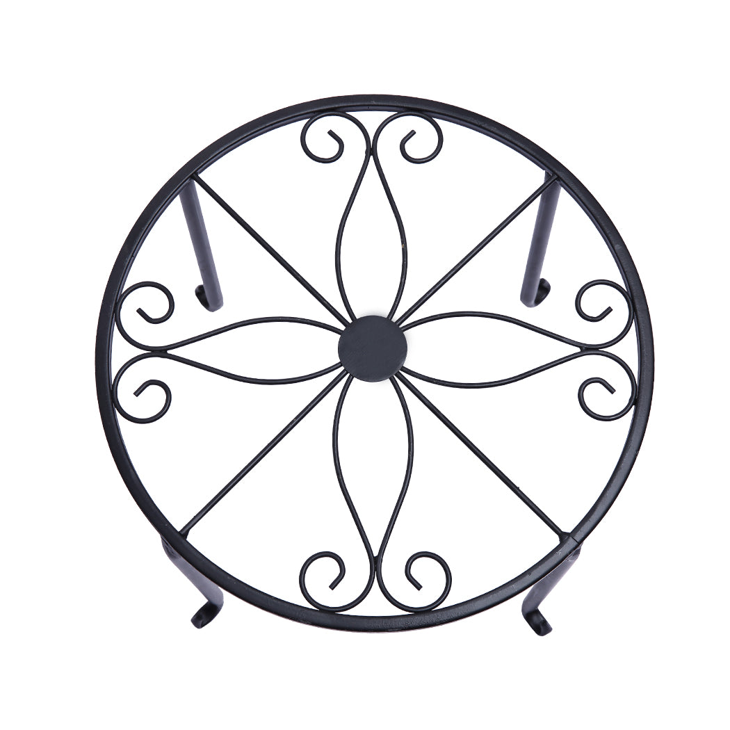 4 x Levede Metal Plant Stand Outdoor Black-1954802661220028422