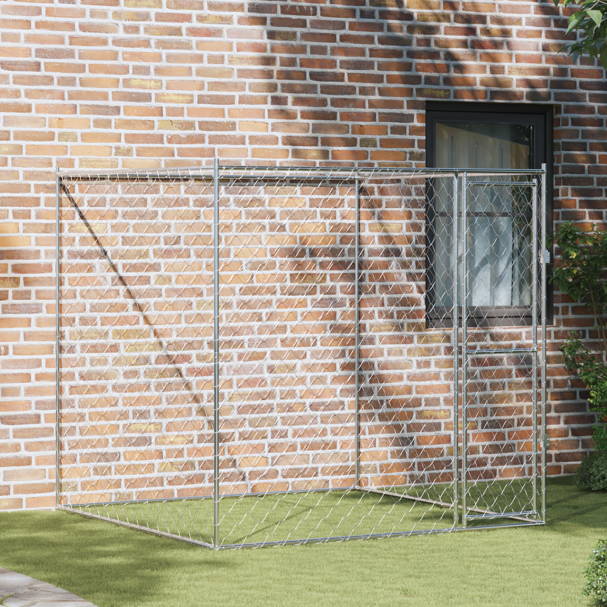 Dog Cage Silver 200 x 200 x 200 cm Galvanised Steel
