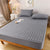 Anyhouz Mattress Cover Gray Double Size Waterproof Quilted Fitted Bed Sheet