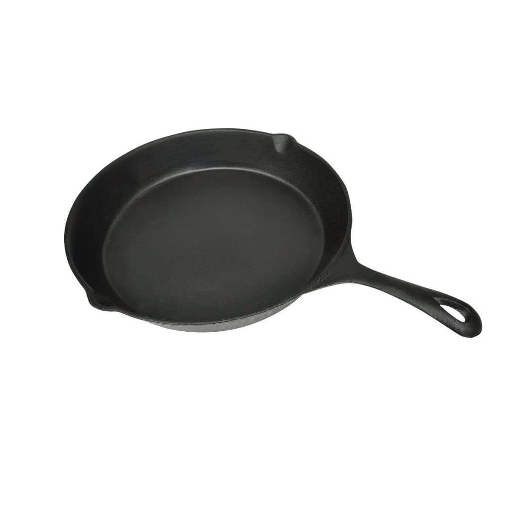 XL BBQ Grill Fry Pan Cast Iron 30 cm Round Plane