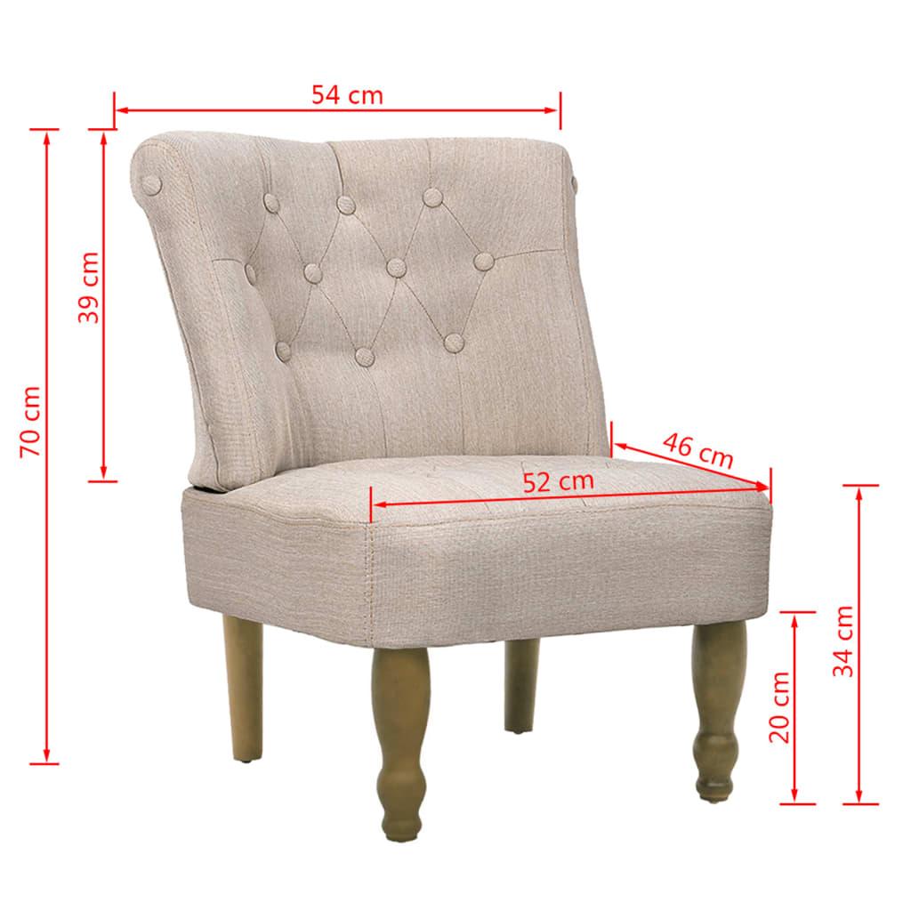 French Chair Cream Fabric