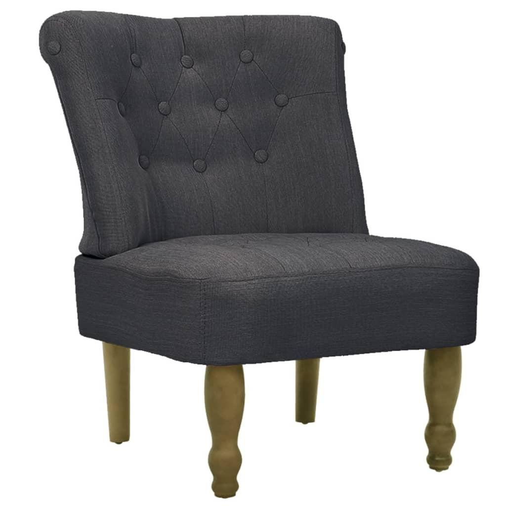 French Chair Grey Fabric