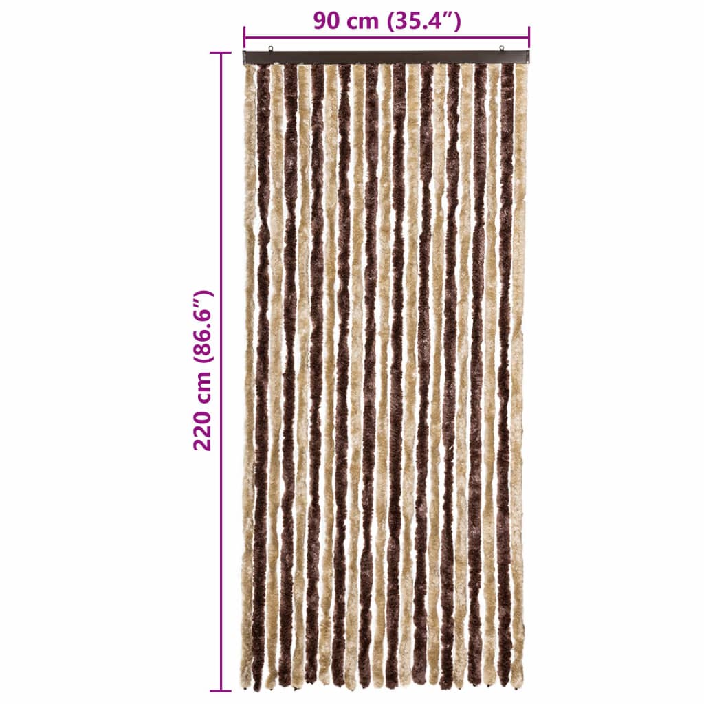 Insect Curtain Beige and Light Brown 90x220 cm Chenille