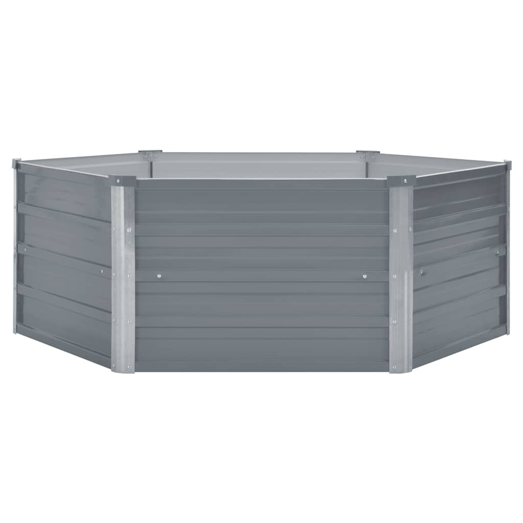 Raised Garden Bed 129x129x45 cm Galvanised Steel Grey