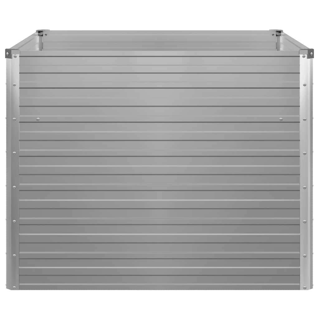 Raised Garden Bed 100x100x77 cm Galvanised Steel Grey