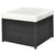 4 Piece Garden Lounge Set with Cushions Poly Rattan Black