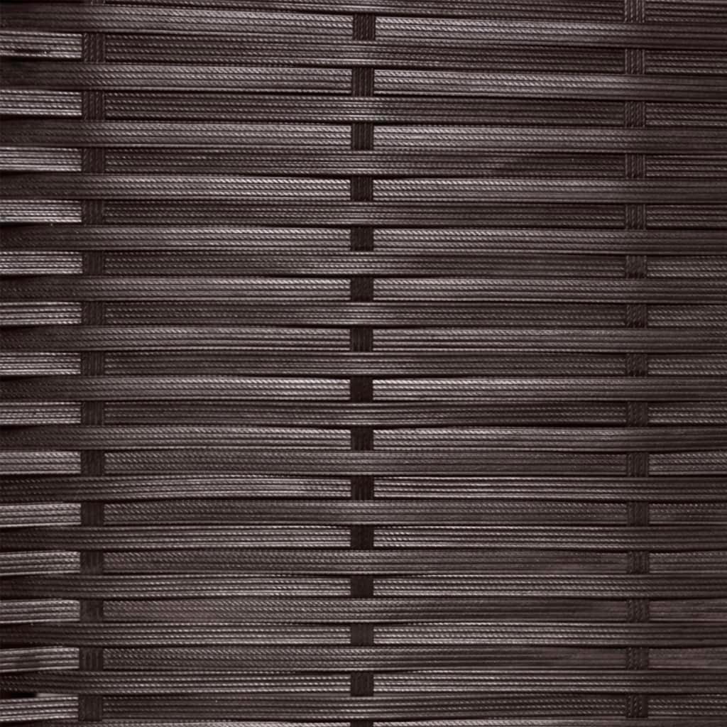 3 Piece Bistro Set with Cushions Poly Rattan Brown