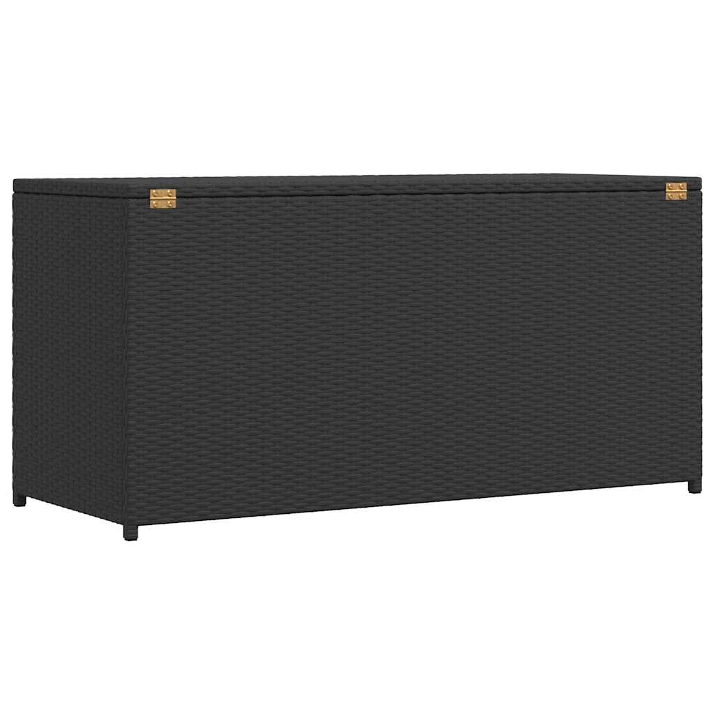 Garden Storage Box Black 120x50x60 cm Poly Rattan